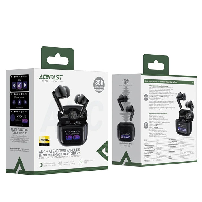 ACEFAST W6 TWS Earbuds ANC + ENC Noise Cancelling Earphones with Smart Screen Display - 5