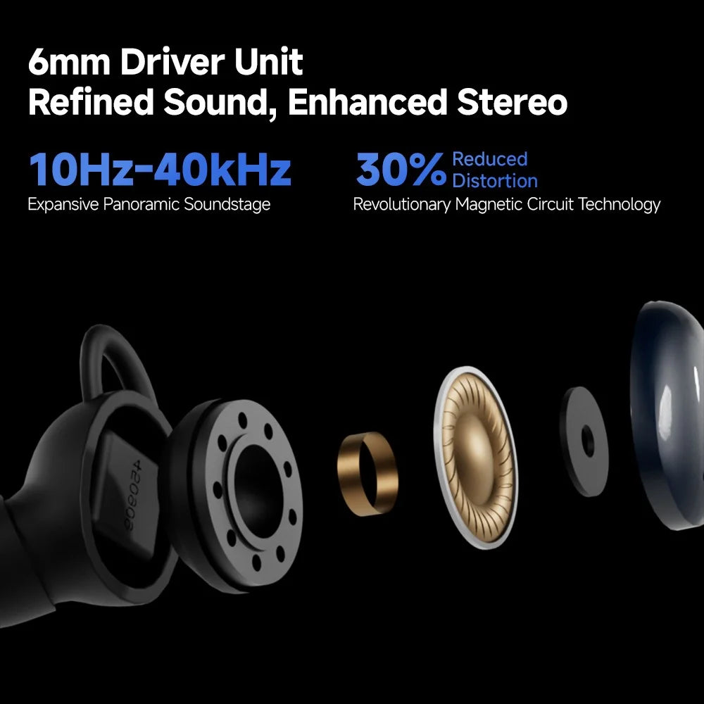 CCA Sleep Smart ANC Noise Cancelling Earbuds 6mm Dynamic Driver In-Ear Bluetooth-Compatible 5.4 Stereo Sleep Earphones - Midnight Blue - 6