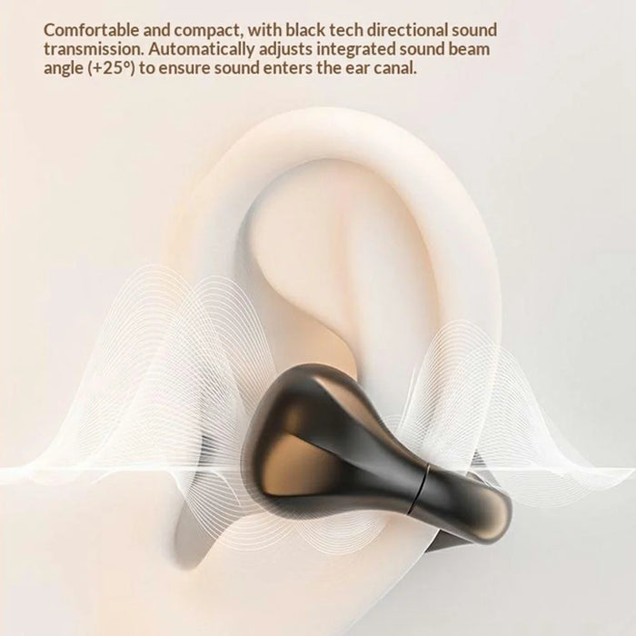 AIGO CJ155 Clip-On True Wireless Bluetooth-Compatible Earphones High Sound Earbuds with Charging Case - Beige - 3
