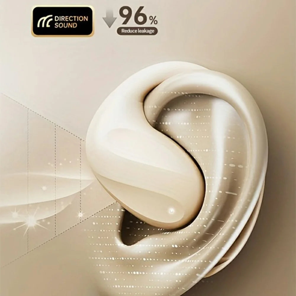 AIGO SJ225 Over-Ear Hook True Wireless Earphones Bluetooth-Compatible High Sound Earbuds with Charging Case - Beige - 4