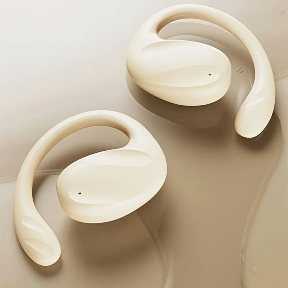 AIGO SJ225 Over-Ear Hook True Wireless Earphones Bluetooth-Compatible High Sound Earbuds with Charging Case - Beige - 6