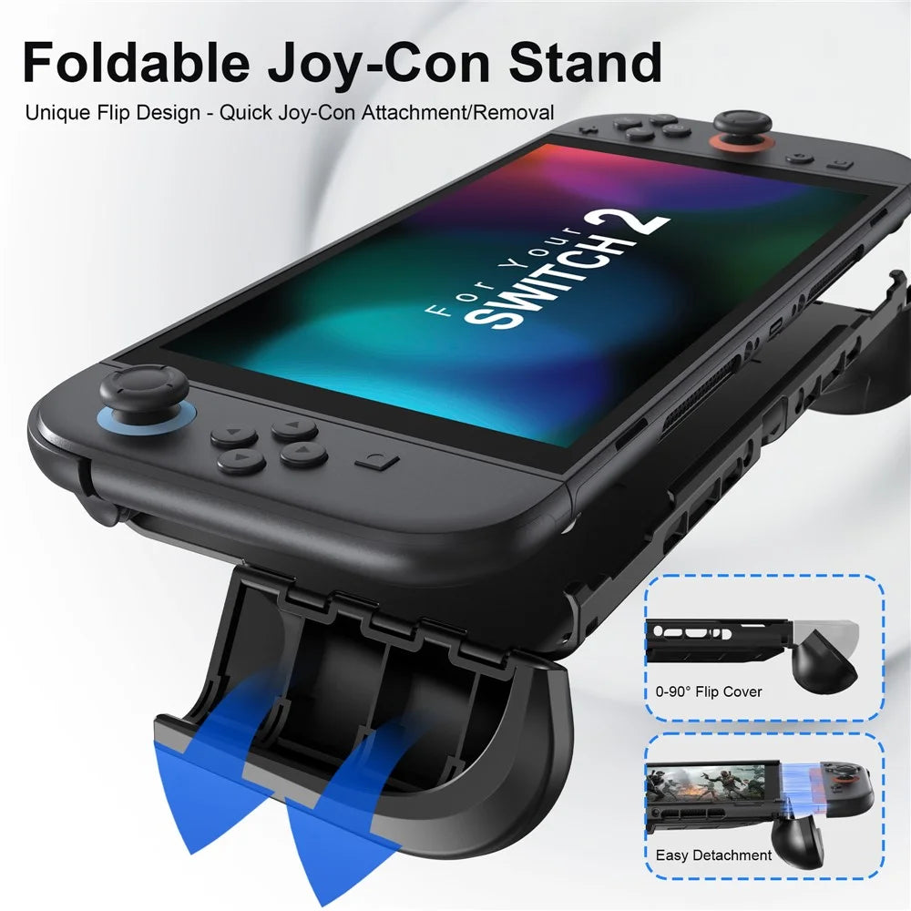 STARTRC GAMES For Nintendo Switch 2 Case TPU+PC Protective Cover with Removable Game Card Storage Back Case Anti-Drop Anti-Scratch - 5
