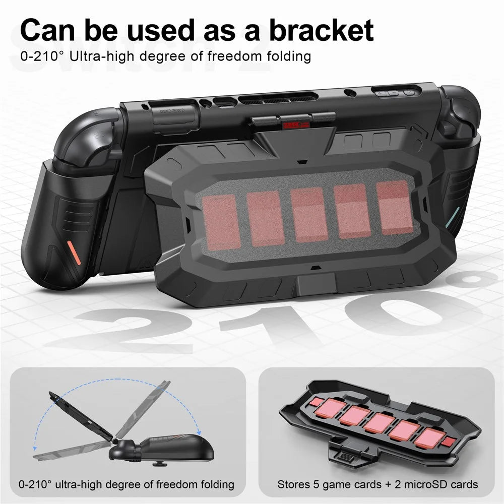 STARTRC GAMES For Nintendo Switch 2 Case TPU+PC Protective Cover with Removable Game Card Storage Back Case Anti-Drop Anti-Scratch - 6