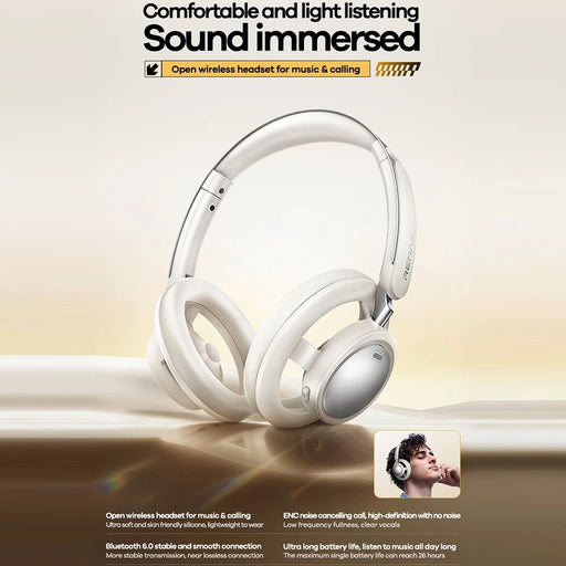 REMAX RB-870 ENC Call Noise Cancellation Wireless Headphones Open-Back Design Bluetooth-compatible Headset - 2