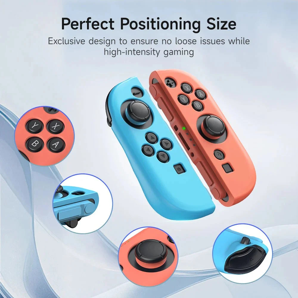 EASYSMX A02 For Nintendo Switch 2 Game Console Transparent Protective Case with Silicone Joy-Con Grip Handle Cover Set - 3