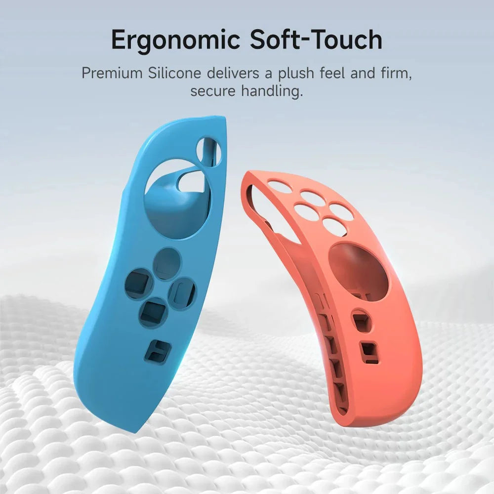 EASYSMX A02 For Nintendo Switch 2 Game Console Transparent Protective Case with Silicone Joy-Con Grip Handle Cover Set - 4
