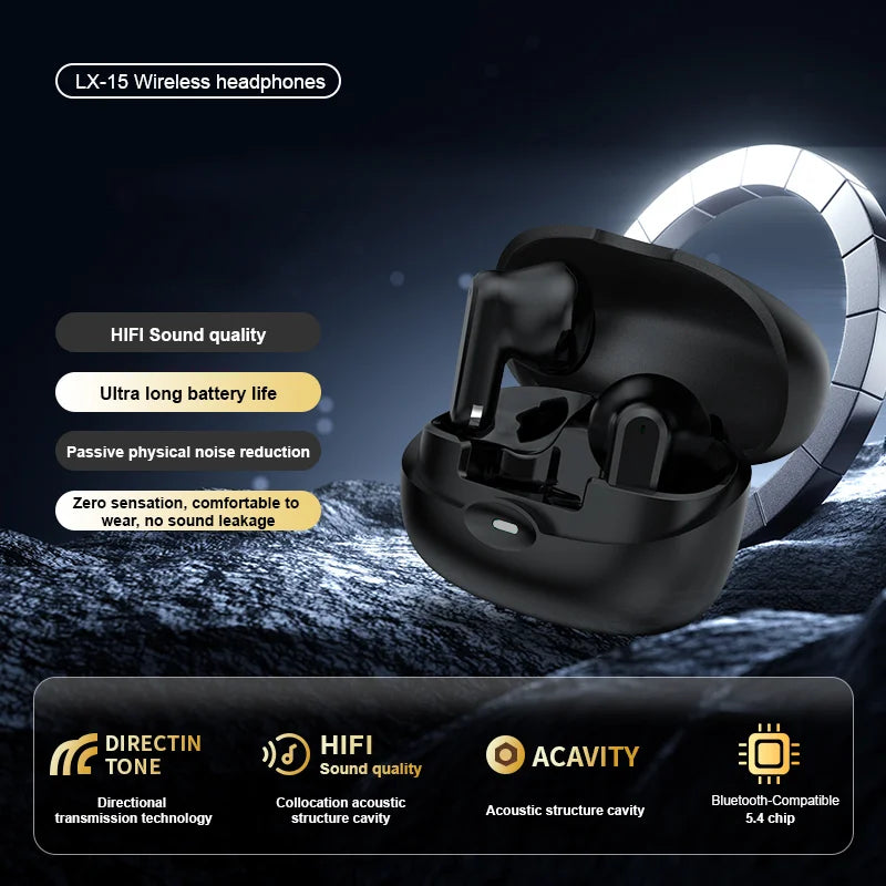 LX-15 HiFi Sound Bluetooth-compatible Earbuds Mini True Wireless Sports In-Ear Earbuds - Black - 2
