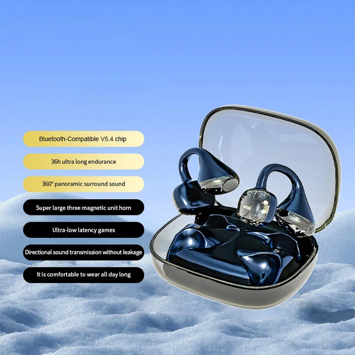 LX-21 Wireless Bluetooth-compatible Earbuds Panoramic Spatial Audio Clip-On Stereo Earbuds - Black - 2