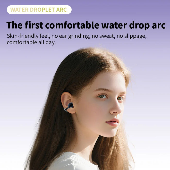 LX-21 Wireless Bluetooth-compatible Earbuds Panoramic Spatial Audio Clip-On Stereo Earbuds - Black - 5