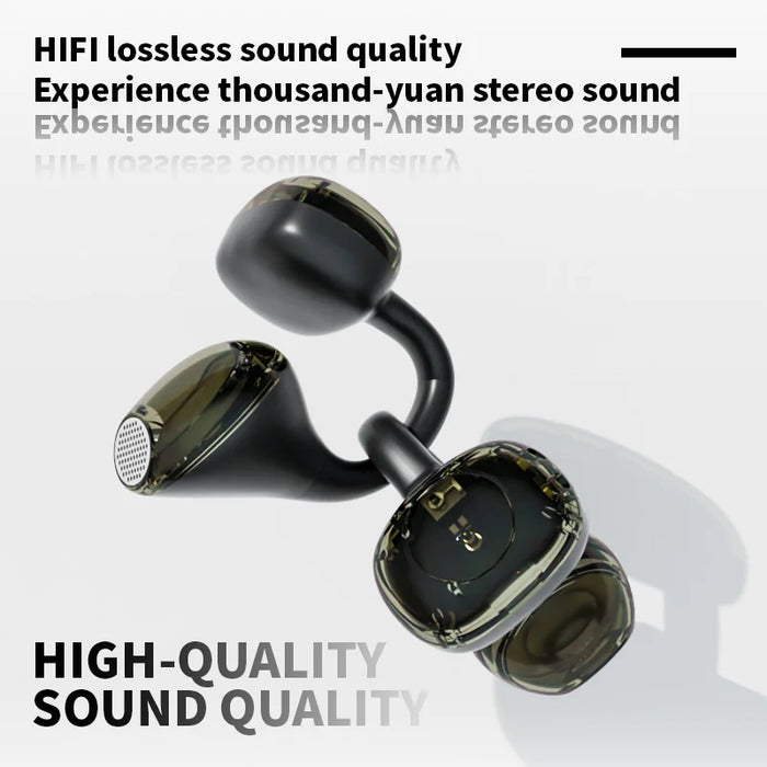 LX-21 Wireless Bluetooth-compatible Earbuds Panoramic Spatial Audio Clip-On Stereo Earbuds - Black - 6