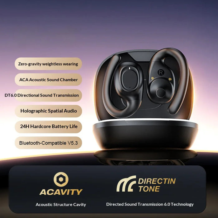 X3 Ear Hook Gaming Bluetooth-compatible Earbuds Smart Noise Reduction Sports Wireless Music Earbuds - Black - 2