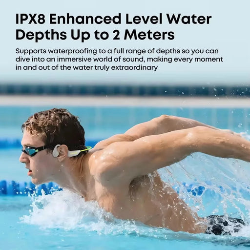 LANGSDOM BE20 Bone Conduction Open Ear Earphones IPX8 Waterproof ENC Noise Reduction Bluetooth-compatible Sports Earphones - Black Grey - 2