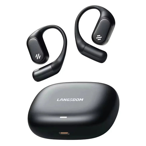 LANGSDOM TE09 Wireless Earphones OWS Ear-Hook Earbuds for Music / Calls - Black - 1