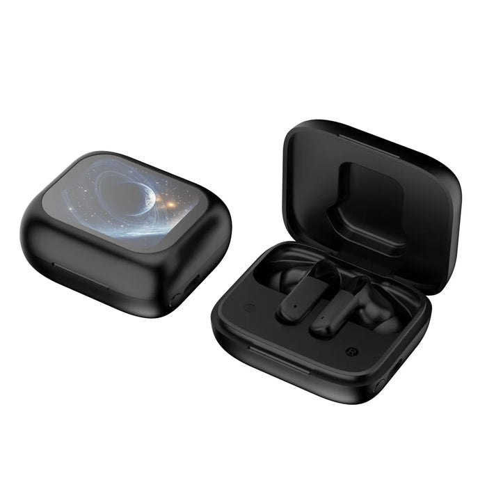 BY09 Wireless Earbuds with Full Color Touch Screen Charging Case HiFi Sound Bluetooth-compatible In-ear Earbuds - Black - 2