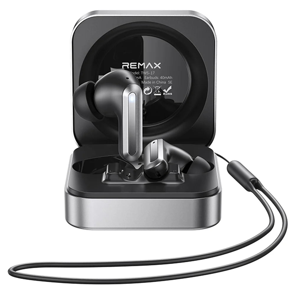 REMAX TWS-17 Wireless Earbuds ANC ENC Noise Cancelling True Wireless Stereo Earphones for Music / Calls - Black - 1