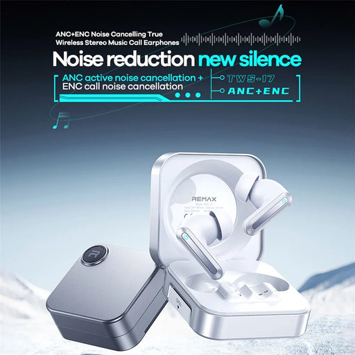 REMAX TWS-17 Wireless Earbuds ANC ENC Noise Cancelling True Wireless Stereo Earphones for Music / Calls - Black - 2
