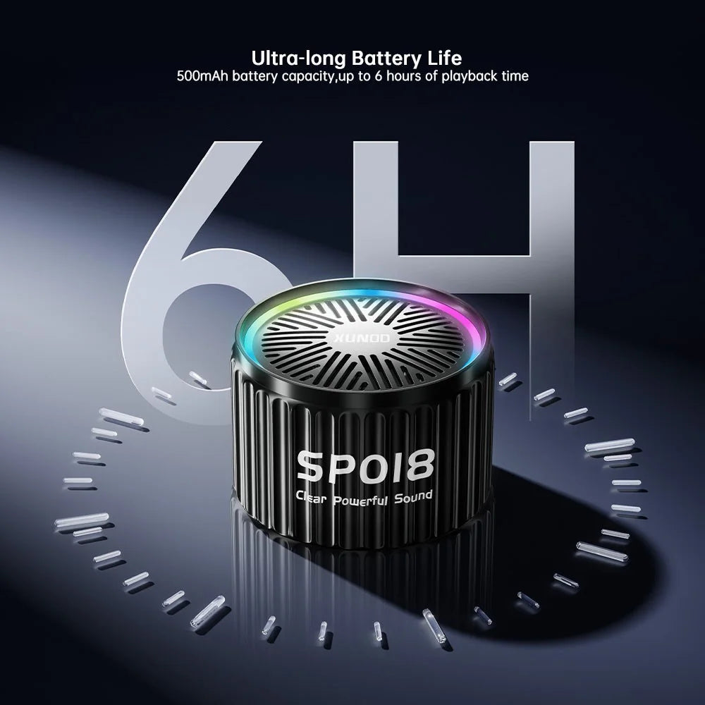 XUNDD SP018 Mini Wireless Speaker Bluetooth-compatible V5.4 TWS Stereo Soundbox Support TF Card - Black - 4