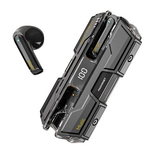 G20 Low Latency Gaming Bluetooth-compatible Earbuds TWS Wireless Earbuds with Battleship Design Charging Case  - Black - 1