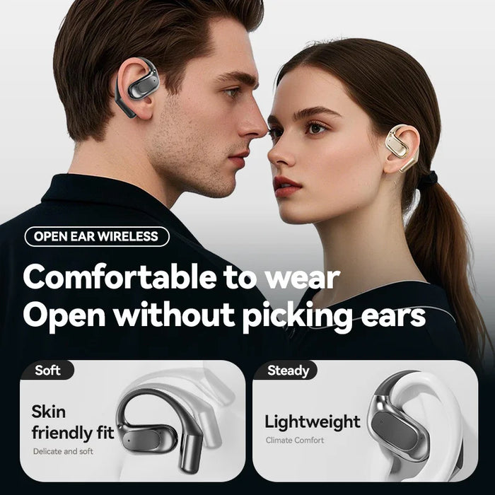 M114 Open Ear Bluetooth-compatible Earbuds Noise Reduction Hook Style OWS Wireless Earbuds - Black - 4