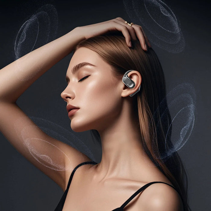 M114 Open Ear Bluetooth-compatible Earbuds Noise Reduction Hook Style OWS Wireless Earbuds - Black - 6
