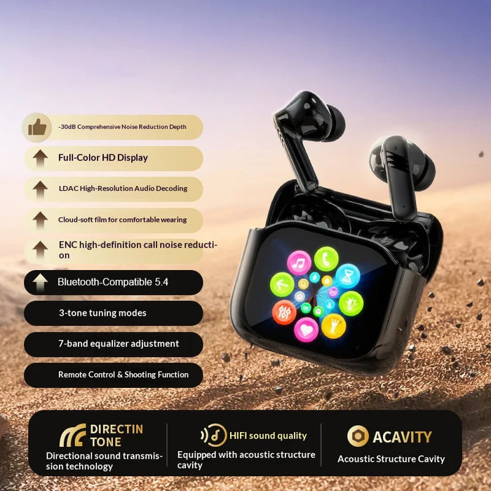 LX-50 156+ Language Real Time Translation Bluetooth-compatible Earbuds ANC + ENC Noise Cancelling Earbuds - Black - 3