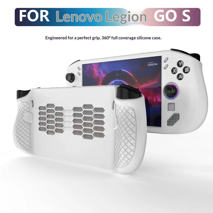 For Lenovo Legion Go S Handheld Console Anti Slip Case Soft Silicone Shockproof Protective Cover - White - 5