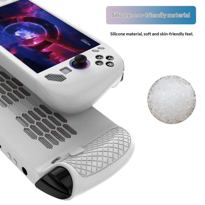 For Lenovo Legion Go S Handheld Console Anti Slip Case Soft Silicone Shockproof Protective Cover - White - 6