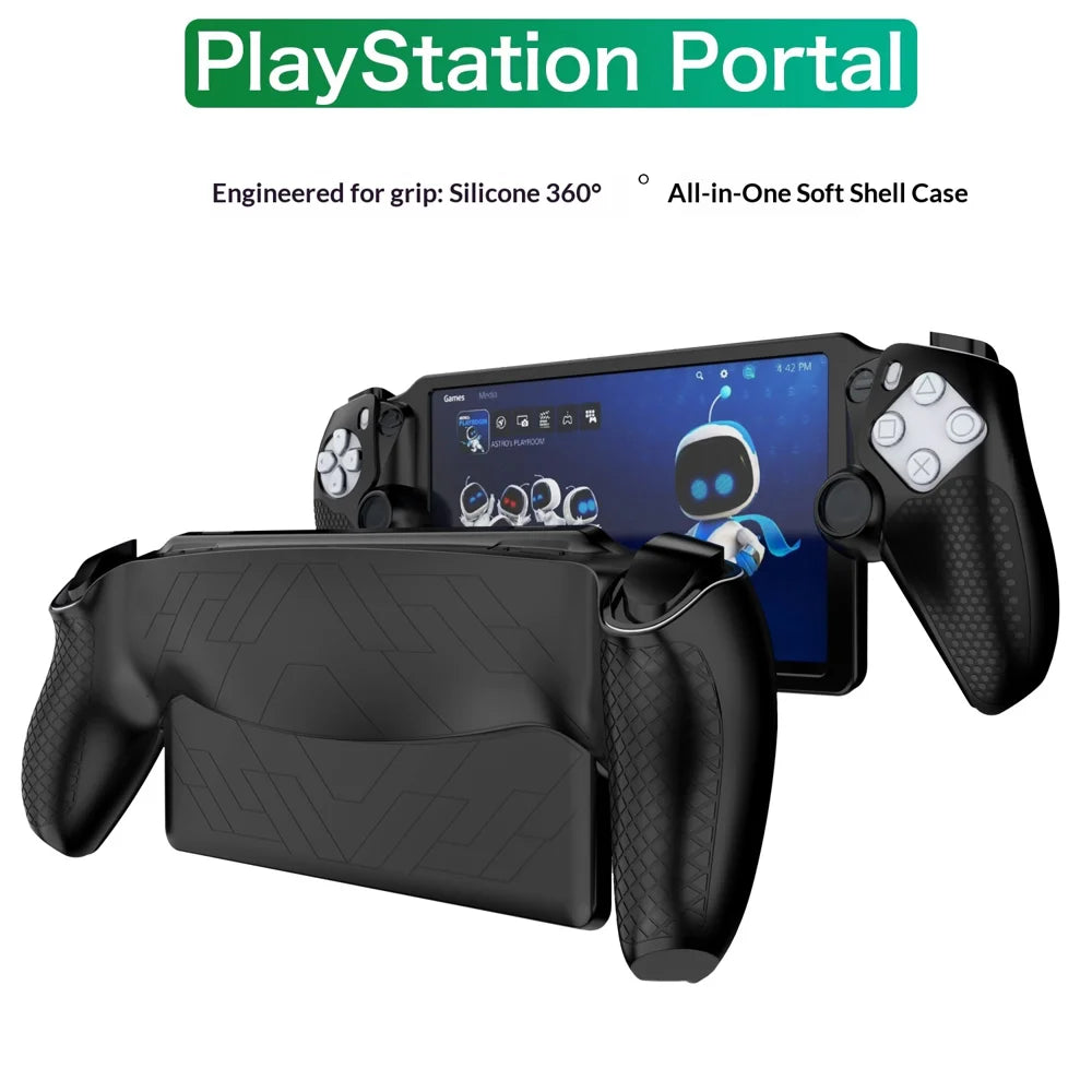 For Sony PlayStation Portal Handheld Console Full Protection Silicone Case Soft Protective Cover - White - 2