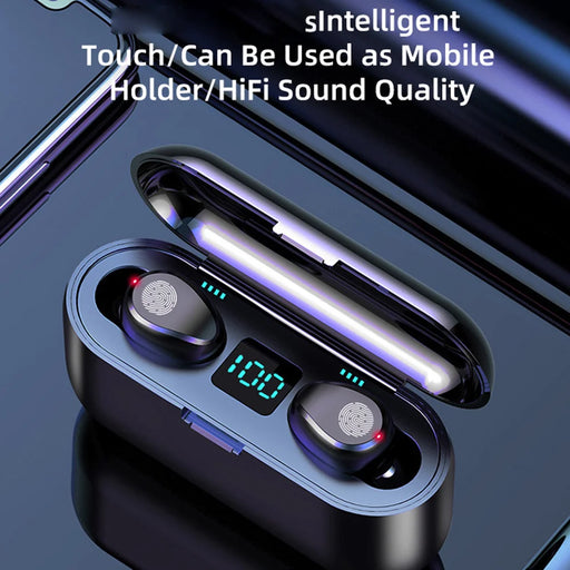 F9 Bluetooth-compatible Earbuds HiFi Sound Noise Reduction Smart Touch Control Wireless Earbuds - 2