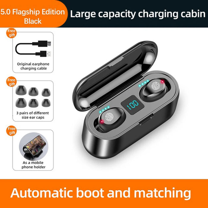 F9 Bluetooth-compatible Earbuds HiFi Sound Noise Reduction Smart Touch Control Wireless Earbuds - 6