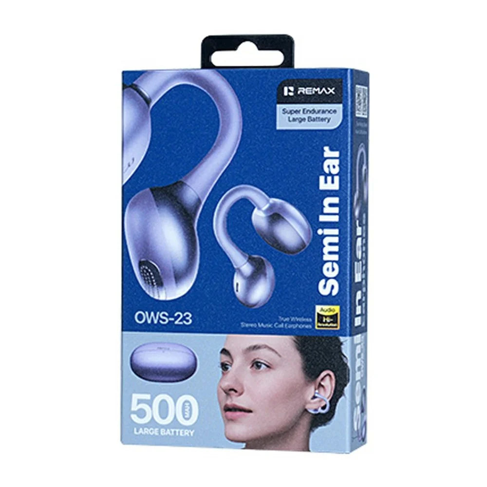 REMAX OWS-23 True Wireless Earphones 12mm Driver Stereo Music Call Bluetooth-Compatible Earbuds - Purple - 3