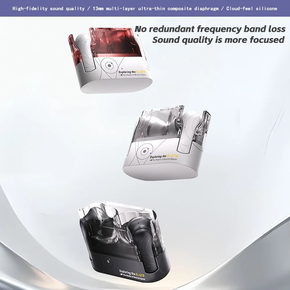 EL-GT8 Bluetooth-compatible In-Ear Music Earbuds for Outdoor Sports ENC Noise Reduction Low Latency Gaming Earbuds - Black - 4