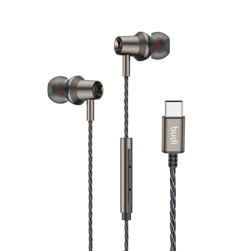BUDI EP79TB In-Ear Earphones with USB-C Connector 1.2m Type-C Wired Earphones for Smartphones / Tablets / Laptops - 1