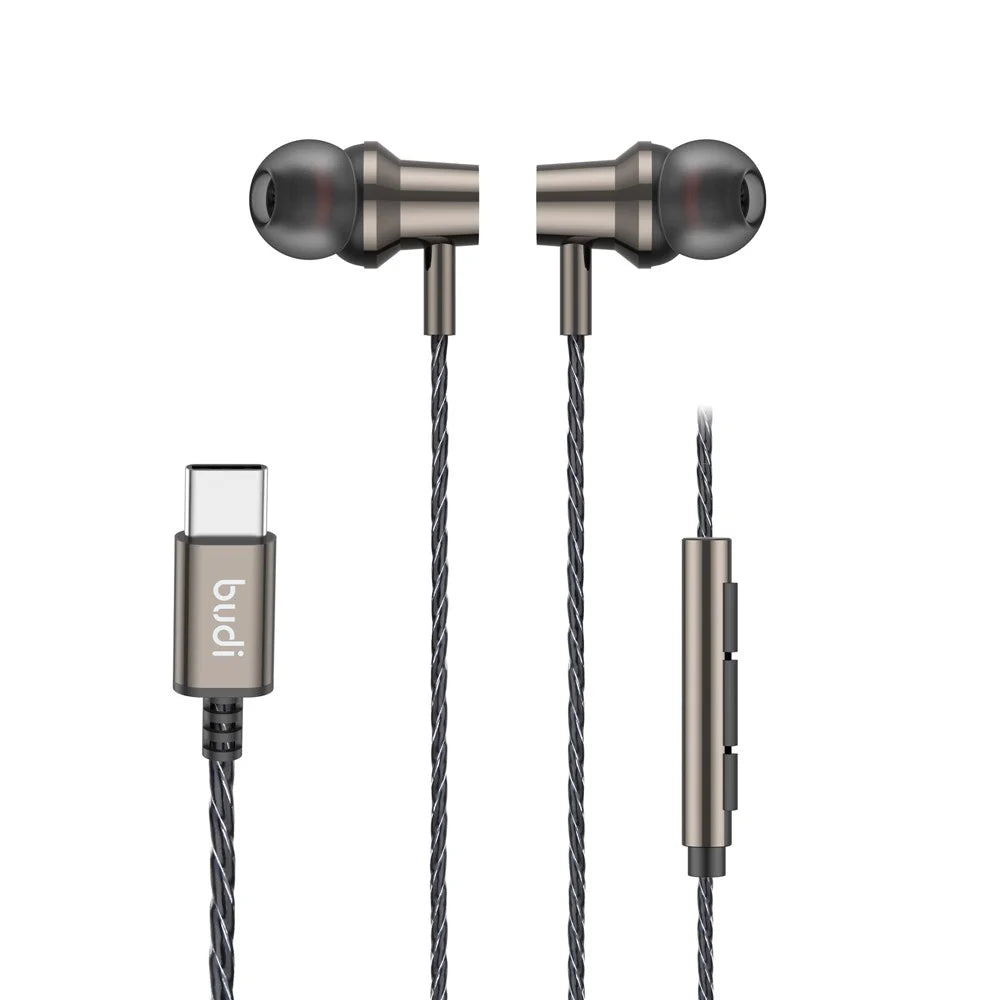 BUDI EP79TB In-Ear Earphones with USB-C Connector 1.2m Type-C Wired Earphones for Smartphones / Tablets / Laptops - 2