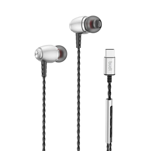BUDI EP80TB 1.2m Type-C Wired Earphones Enhanced Bass In-Ear Earphones with USB-C Connector for Smartphones / Tablets / Laptops - 1