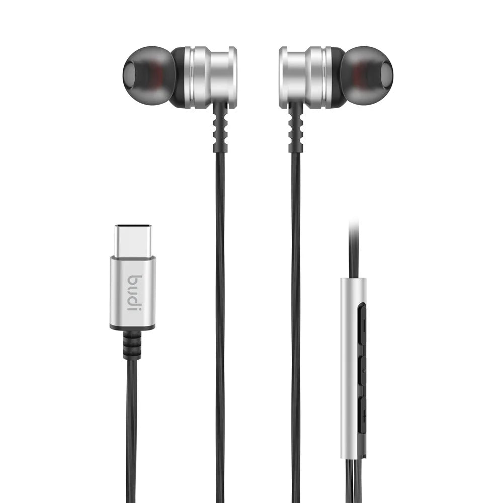 BUDI EP78TB 1.2m Type-C Wired Earphones 10mm Dynamic Driver Enhanced Bass In-Ear Earphones for Smartphones / Tablets / Laptops - 1