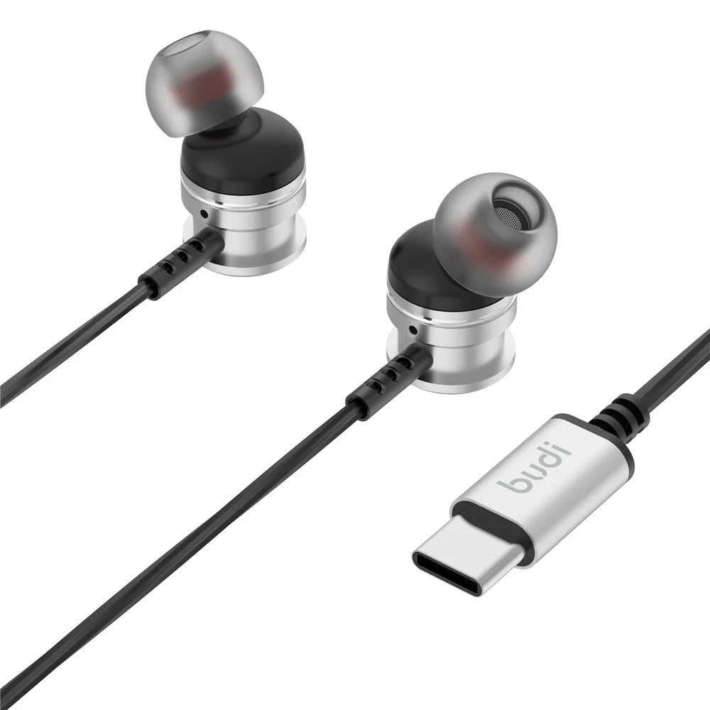 BUDI EP78TB 1.2m Type-C Wired Earphones 10mm Dynamic Driver Enhanced Bass In-Ear Earphones for Smartphones / Tablets / Laptops - 3