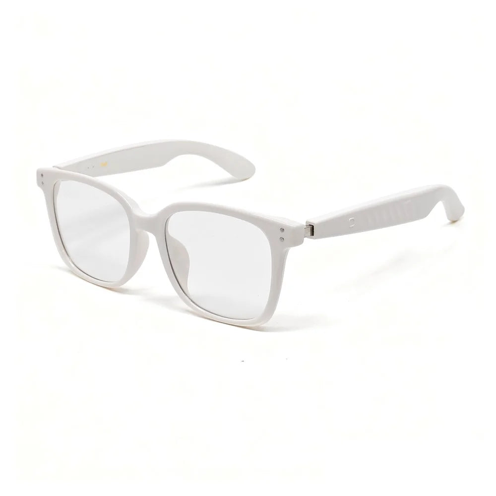 F66 AI Translation Bluetooth-compatible Glasses Touch Control Smart Eyewear for Music and Calls - White Frame / Anti Blue Light Lens - 6