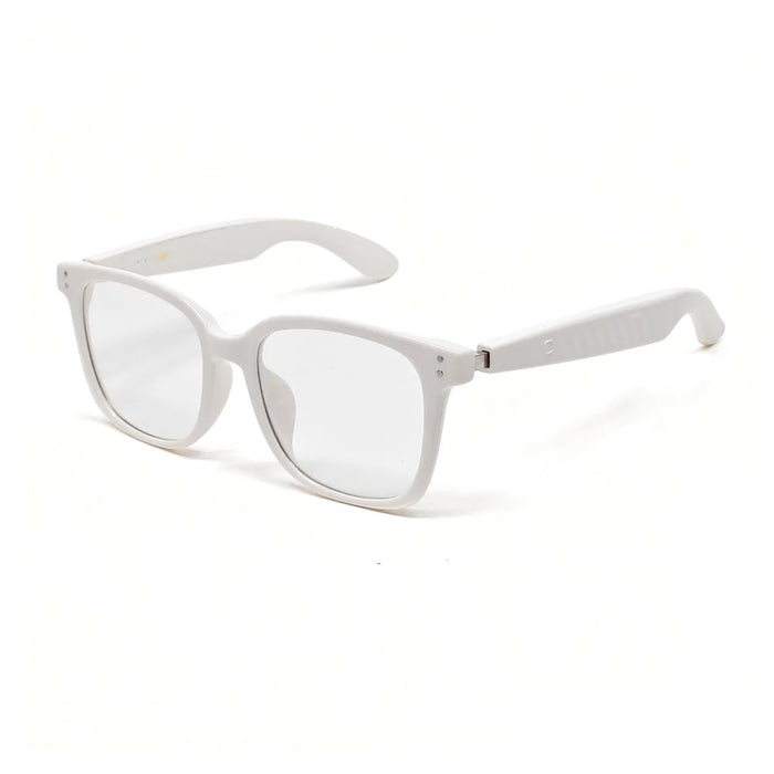 F66 AI Translation Bluetooth-compatible Glasses Touch Control Smart Eyewear for Music and Calls - White Frame / Anti Blue Light Lens - 6