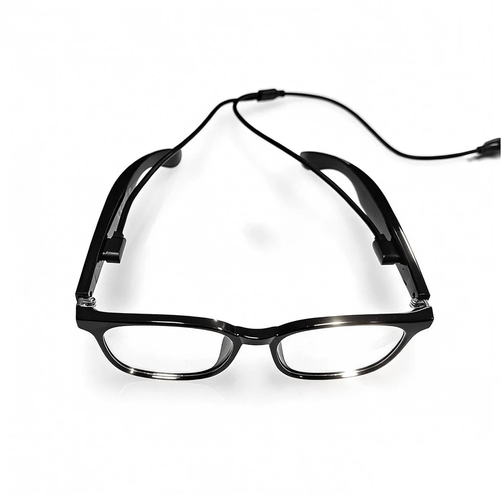 F62 AI Translation Smart Glasses Bluetooth-compatible Earphones Music Calling Intelligent Eyewear - Black Frame / Anti Blue Light Lens - 6