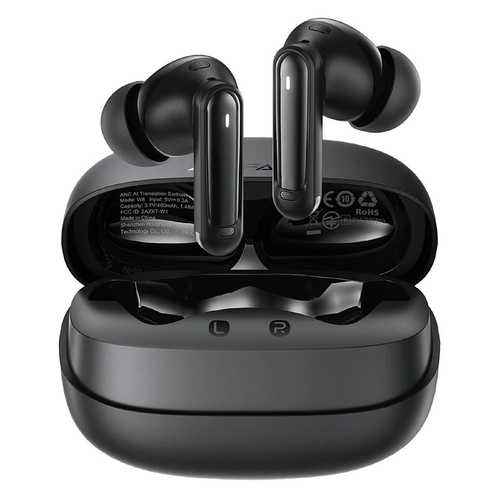 ACEFAST W8 ANC AI Translation Earbuds BT 6.0 Wireless Earphones Support ANC + ENC Noise Reduction - Black - 1