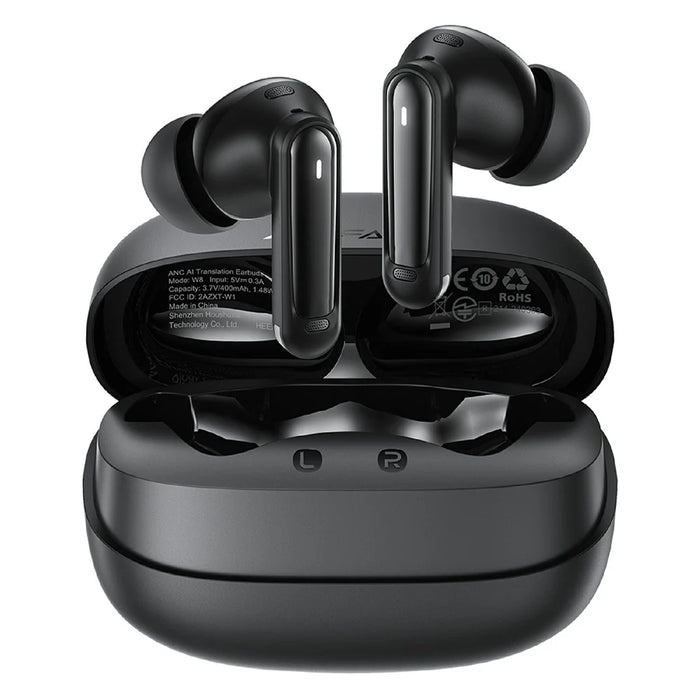 ACEFAST W8 ANC AI Translation Earbuds BT 6.0 Wireless Earphones Support ANC + ENC Noise Reduction - Black - 1