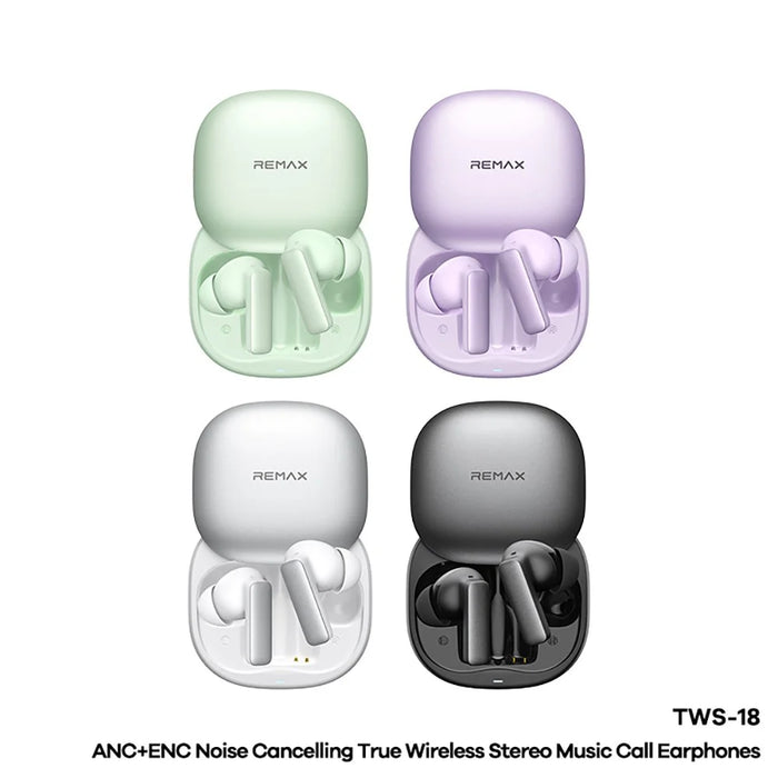 REMAX TWS-18 True Wireless Stereo Earbuds ANC ENC Noise Cancelling Music Call Earphones - Green - 4