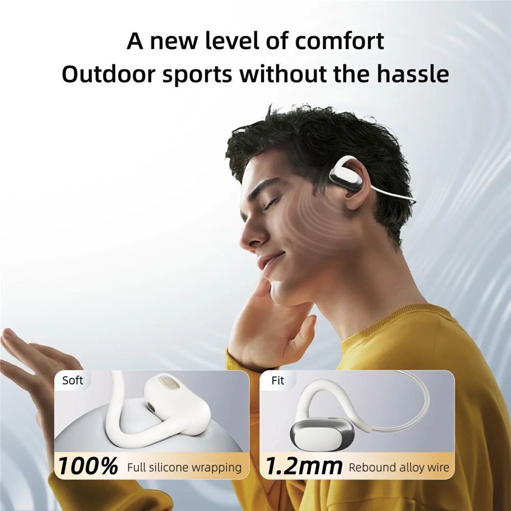 F25B IPX7 Waterproof Sports Headphones Air Conduction Wireless Bluetooth-Compatible OWS Earphones - White - 5