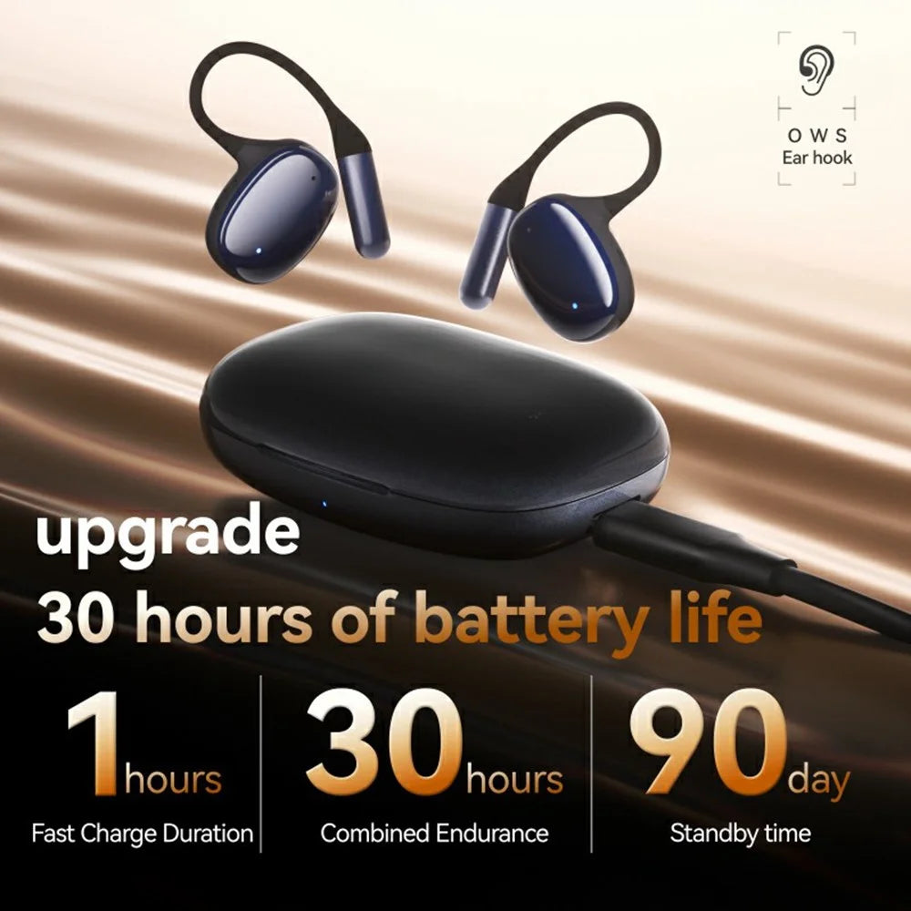 F20 Open Ear Hook OWS Earphones Wireless Sports ANC Noise Cancelling Bluetooth-Compatible Headphones - Purple - 5