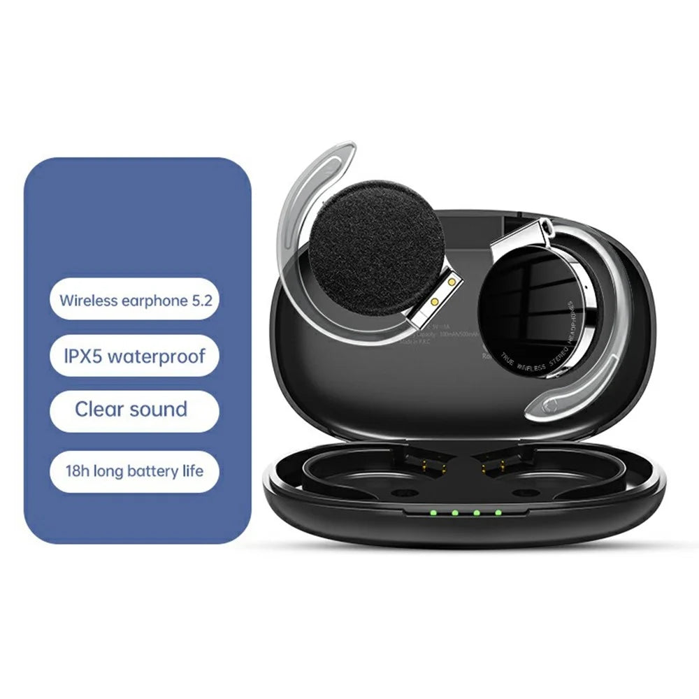 F2 OWS Earphones Wireless Sports Over Ear Headphones Noise Cancelling with Microphone For Running - Black - 3