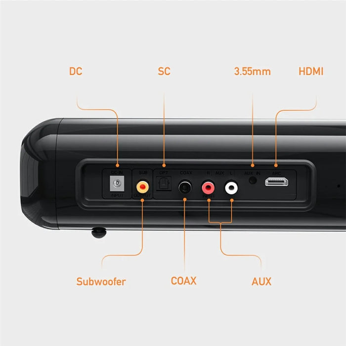 AWEI Y520 Bluetooth-Compatible Soundbar with Subwoofer 2.1 Channel Home Theater Speaker System - Black - 2