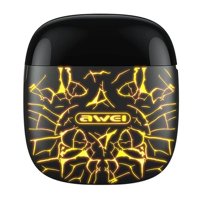 AWEI T28 Pro Wireless In-Ear TWS Earbuds with RGB Breathing Light Low Latency Gaming Earphones - Map Pattern - 1