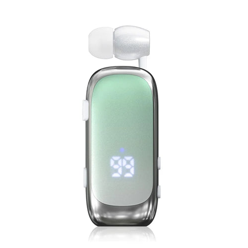 K88Pro Clip On Wireless Earphone Digital Display Bluetooth-Compatible 6.0 Business Lavalier Earbud - Gradient Green - 1