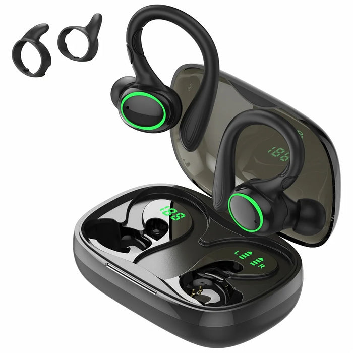 i25 Sports Bluetooth-compatible Earbuds TWS Ear Hook Noise Reduction Touch Control Wireless Earbuds - Black - 1